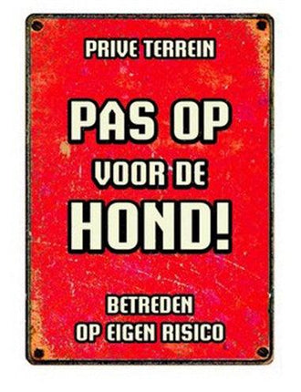 Plenty Gifts Waakbord Blik Pas Op Voor De Hond