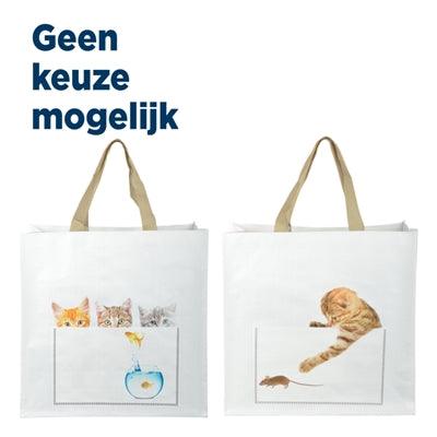 Merkloos Shoppingbag Kiekeboe Kat Assorti