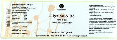 De Groene Os L-Lysine / B6 Hond / Kat