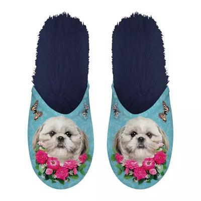 Merkloos Pantoffel Shih Tzu Lichtblauw / Donkerblauw