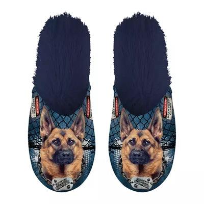 Merkloos Pantoffel German Shepherd Donkerblauw