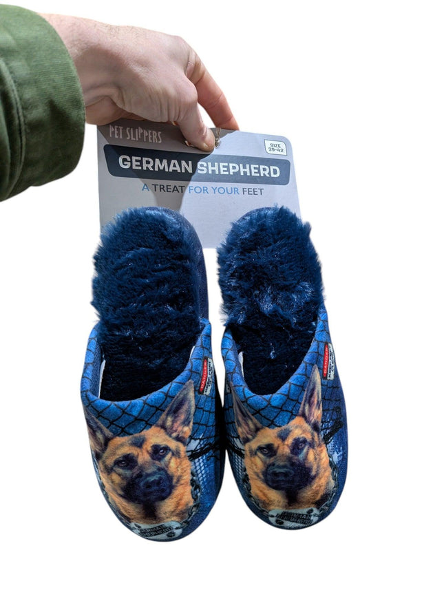 Merkloos Pantoffel German Shepherd Donkerblauw