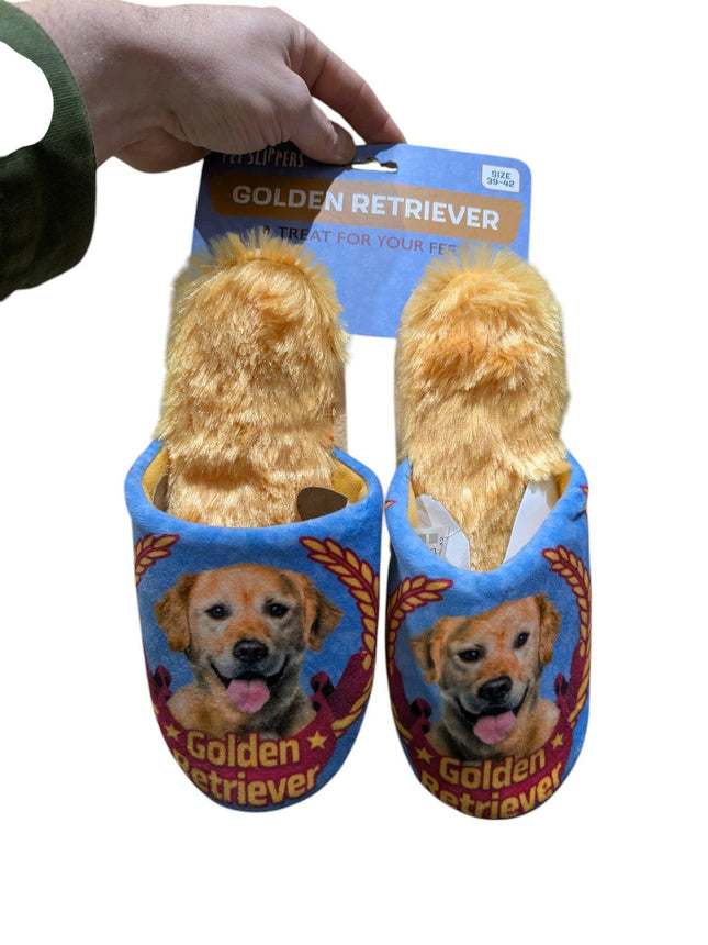 Merkloos Pantoffel Golden Retriever Lila / Beige