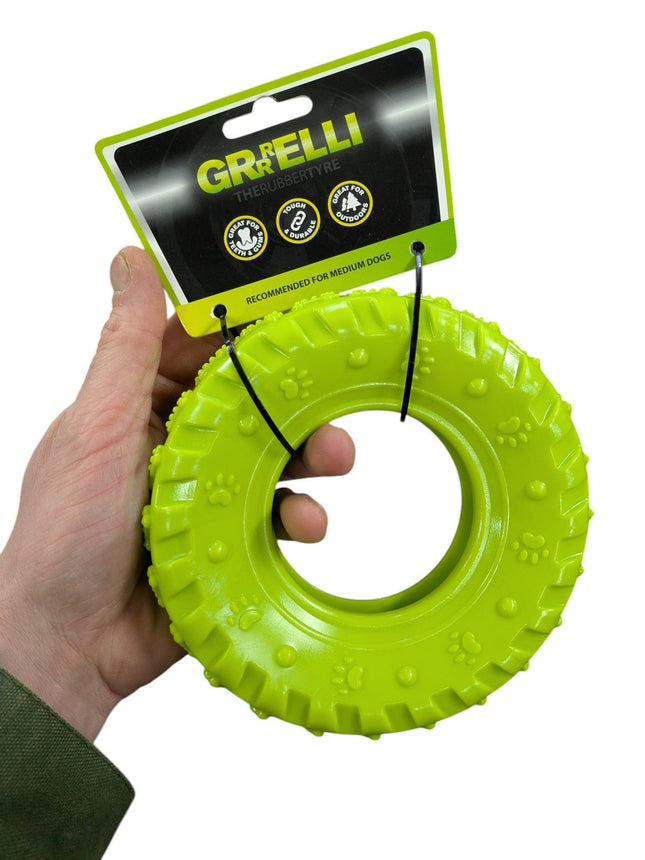 Happy Pet Grrrelli Tyre Groen - Leuke autoband hondenspeelgoed